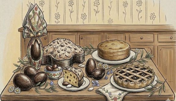 I dolci pasquali pisani: schiacciata di Pasqua, torta coi bischeri