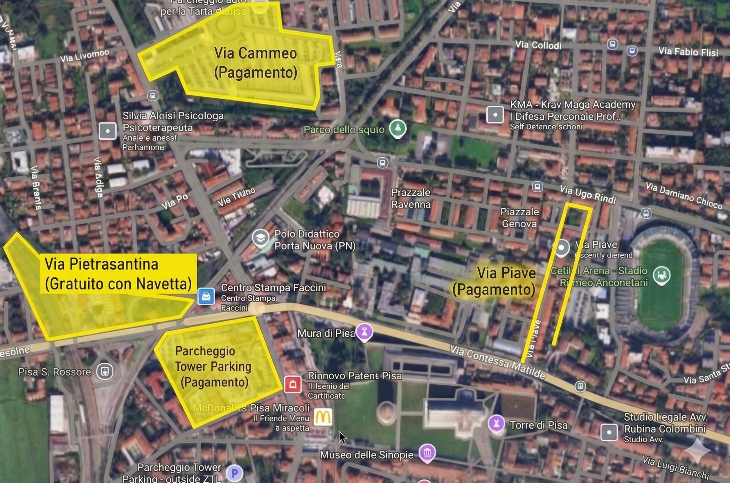 parcheggi zona torre