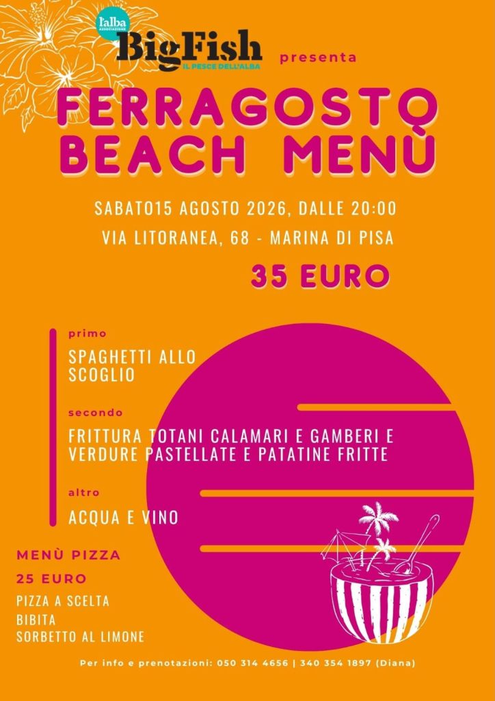 Ferragosto Beach Menu – Big Fish